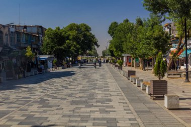 HAMADAN, IRAN - JULY 13, 2019: Pedestrian street in Hamadan, Iran.