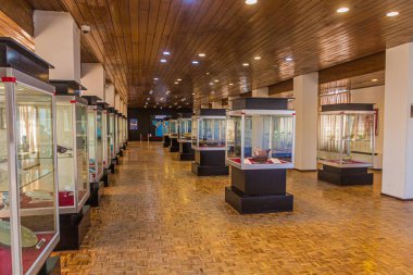 TABRIZ, IRAN - JULY 16, 2019: Exhibits of the Azerbaijan museum in Tabriz, Iran