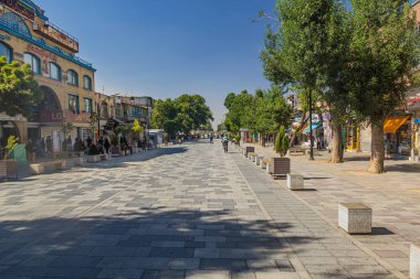 HAMADAN, IRAN - JULY 13, 2019: Pedestrian street in Hamadan, Iran.