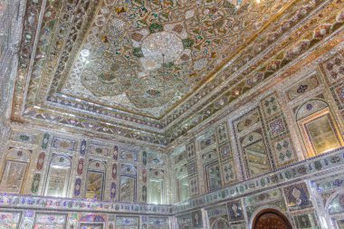 SHIRAZ, IRAN - JULY 6, 2019: Mirror decoration of Zinat Al-Molk Historical House in Shiraz, Iran.