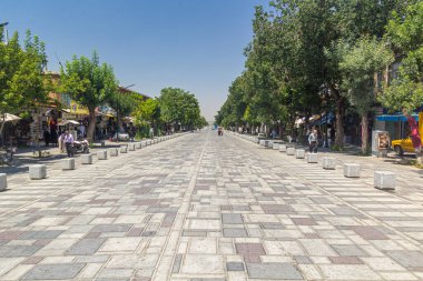 HAMADAN, IRAN - JULY 14, 2019: Pedestrian street in Hamadan, Iran.