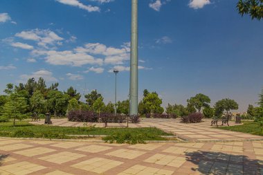 Flag pole in Shirin park in Kermanshah, Iran