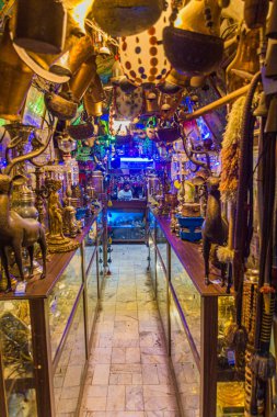 ISFAHAN, IRAN - JULY 10, 2019: Interior of Azadegan Tea House in Isfahan, Iran