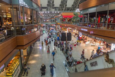 ISTANBUL, TURKEY - JULY 4, 2019: Interior of Sabiha Gokcen International Airport in Istanbul, Turkey