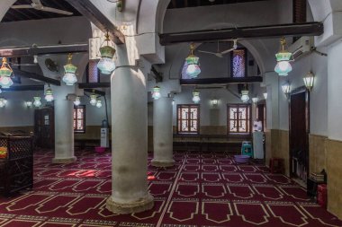 LUXOR, EGYPT - FEB 20, 2019: Interior of Abu Haggag Mosque in Luxor, Egypt