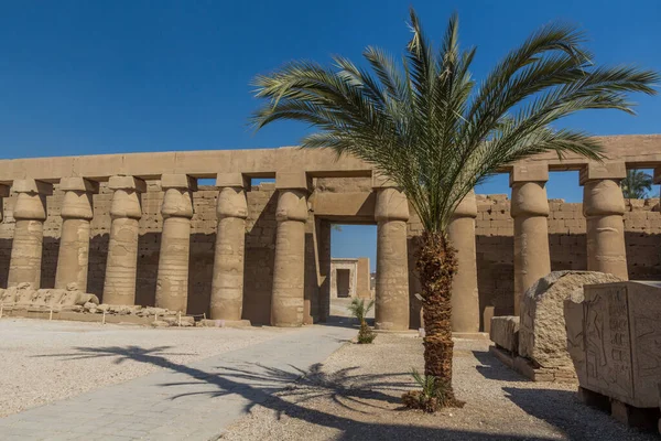 Columns of the Great Court in the Amun Temple enclosure in Karnak, Egypt