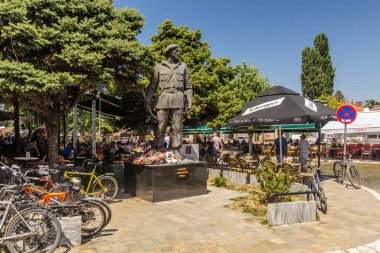 PRIZREN, KOSOVO - 12 Ağustos 2019: Kosova 'nın Prizren kentindeki Berişa anıtı