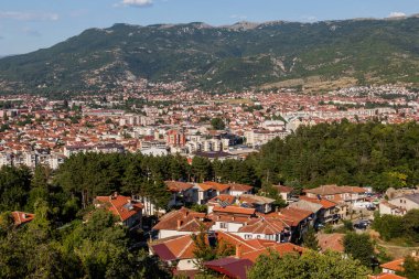Kuzey Makedonya 'nın Ohri kentinin hava manzarası