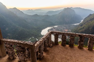 Nong Khiaw, Laos 'un hava görüntüsü