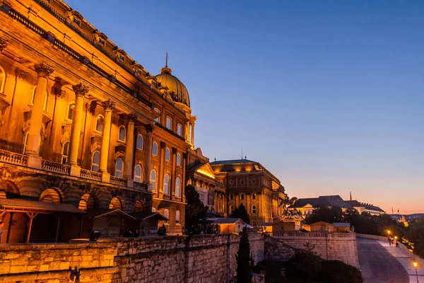 Вечерний Вид Замок Буда Будапеште Венгрия — стоковое фото