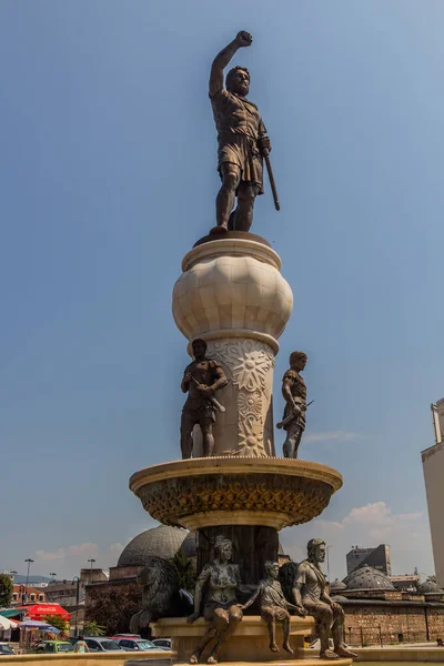 Skopje Macedonia Del Norte Agosto 2019 Monumento Felipe Macedonia Skopje —  Fotos de Stock