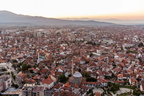 Avond Luchtfoto Van Prizren Stad Kosovo — Stockfoto
