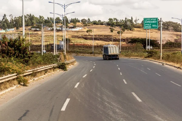 Veduta Dell Autostrada Addis Ababaadama Etiopia — Foto Stock