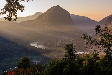 Nong Khiaw, Laos 'un hava görüntüsü