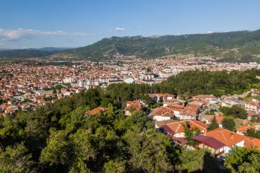 Kuzey Makedonya 'nın Ohri kentinin hava manzarası