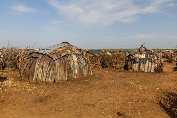 Villaggio Tribù Daasanach Vicino Omorate Etiopia — Foto Stock