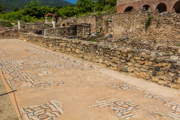 Mosaïques Sol Heraclea Lyncestis Ruines Anciennes Près Bitola Macédoine Nord — Photo