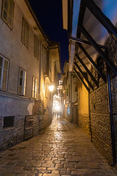 Beco Cidade Velha Ohrid Macedônia Norte — Fotografia de Stock