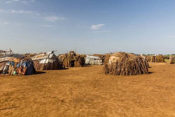 埃塞俄比亚Omorate附近的Daasanach部落村 — 图库照片