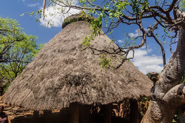stock image Typical hut in Konso village, Ethiopia