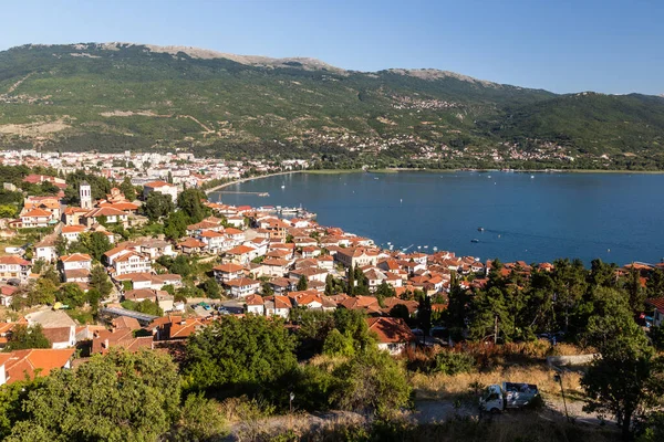 Flygfoto Över Ohrid Stad Norra Makedonien — Stockfoto