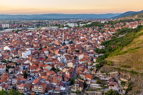 Večerní Letecký Pohled Město Prizren Kosovo — Stock fotografie