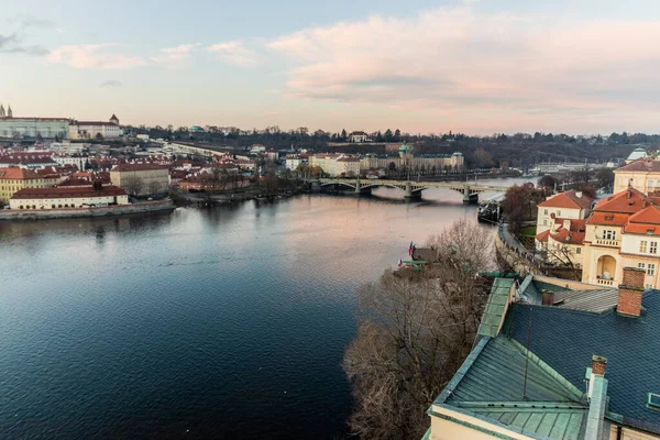 Вид Воздуха Реку Влтаву Праге Чехия — стоковое фото