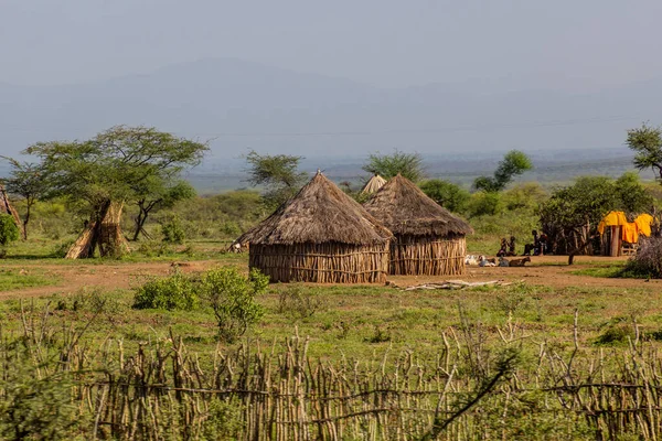 Villaggio Vicino Konso Town Etiopia — Foto Stock