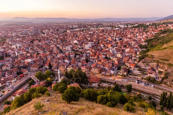 Sonnenuntergang Luftaufnahme Der Stadt Prizren Kosovo — Stockfoto