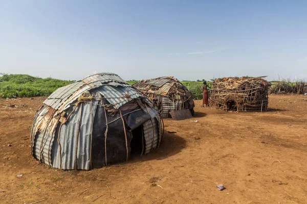 埃塞俄比亚Omorate附近的Daasanach部落村 — 图库照片