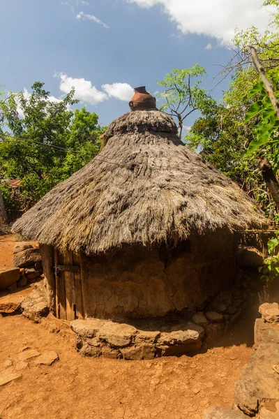 Tipica Capanna Nel Villaggio Konso Etiopia — Foto Stock