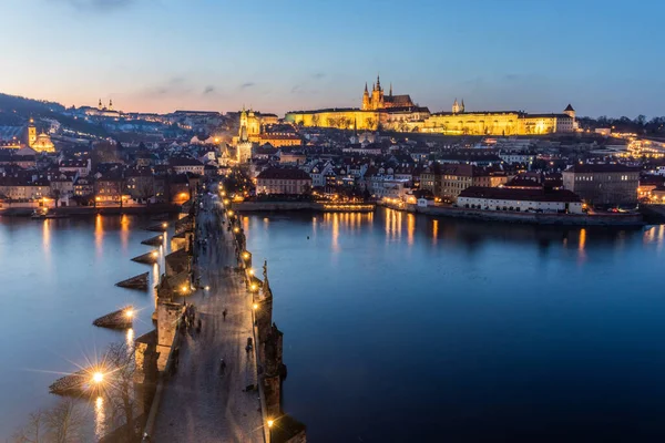 Prag Şatosu Çek Cumhuriyeti Prag Daki Charles Köprüsü Manzarası — Stok fotoğraf