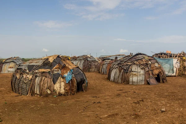 Villaggio Tribù Daasanach Vicino Omorate Etiopia — Foto Stock