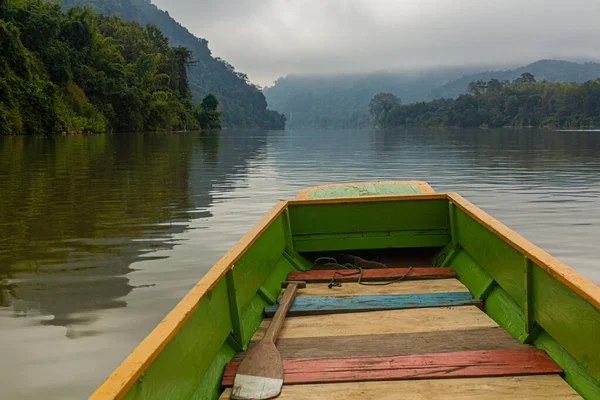 Barca Che Viaggia Sul Fiume Nam Laos — Foto Stock