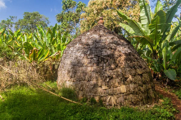 Traditionele Dorze Hut Geweven Uit Bamboe Ethiopië — Stockfoto