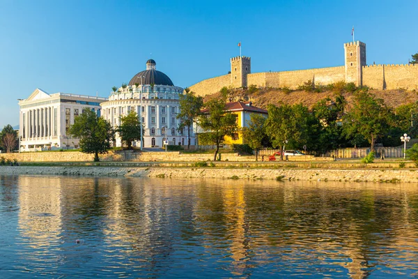 stock image Utility services buildings and the Kale fortress in Skopje, North Macedonia