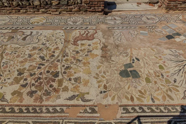 Andar Mosaicos Heraclea Lyncestis Ruínas Antigas Perto Bitola Macedônia Norte — Fotografia de Stock
