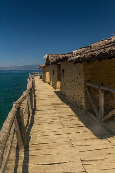 Casas Bahía Huesos Vivienda Prehistórica Recreación Asentamiento Edad Bronce Lago —  Fotos de Stock