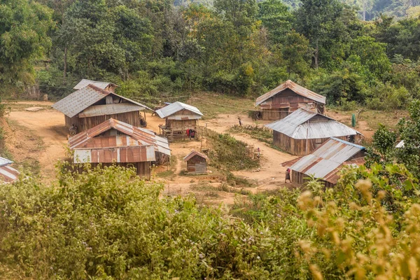 Veduta Del Villaggio Samarkisay Nella Provincia Phongsali Laos — Foto Stock