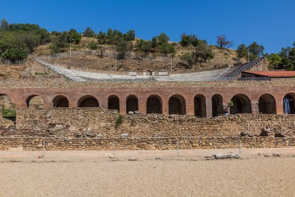 Teatr Rzymski Heraclea Lyncestis Starożytne Ruiny Pobliżu Bitoli Północna Macedonia — Zdjęcie stockowe