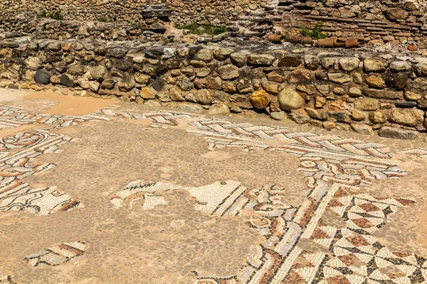 床のモザイクでヘラクレア リンセスティス北マケドニアのビトラ近くの古代遺跡 — ストック写真