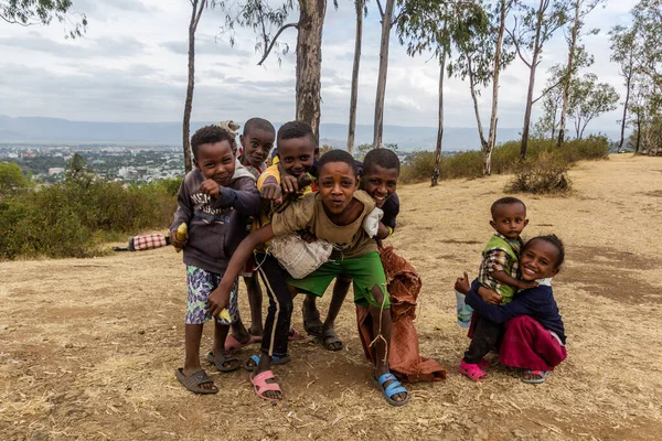 Hawassa Etiópia Janeiro 2020 Crianças Montanha Tabor Tabour Hawassa Etiópia — Fotografia de Stock