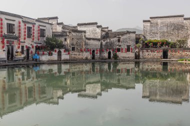 Hongcun köyündeki ay göleti, Anhui bölgesi, Çin