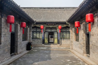 QIXIAN, Çin - 22 Ekim 2019: Qiao Aile Avlusu, Çin