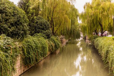 Su kanalı Suzhou, Jiangsu bölgesi, Çin