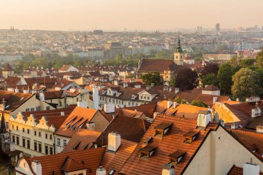 Prag ve Czech cumhuriyetinin havadan görüşü