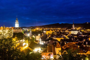 Çek Cumhuriyeti 'nden Cesky Krumlov' un akşam görüntüsü