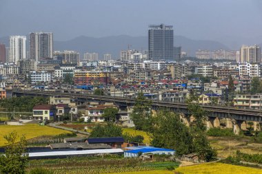 Yangxin şehrindeki demiryolları, Hubei bölgesi, Çin
