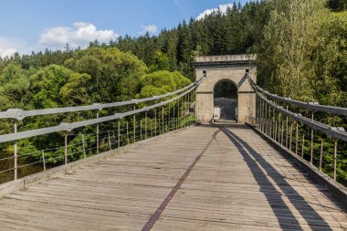 Stadlecky retezovy most (Stadlec chain bridge) over Luznice river, Czech Republic clipart