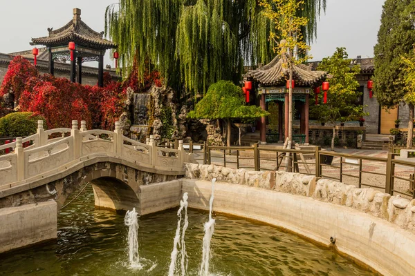 stock image Small garden in Qiao Family Courtyard, China